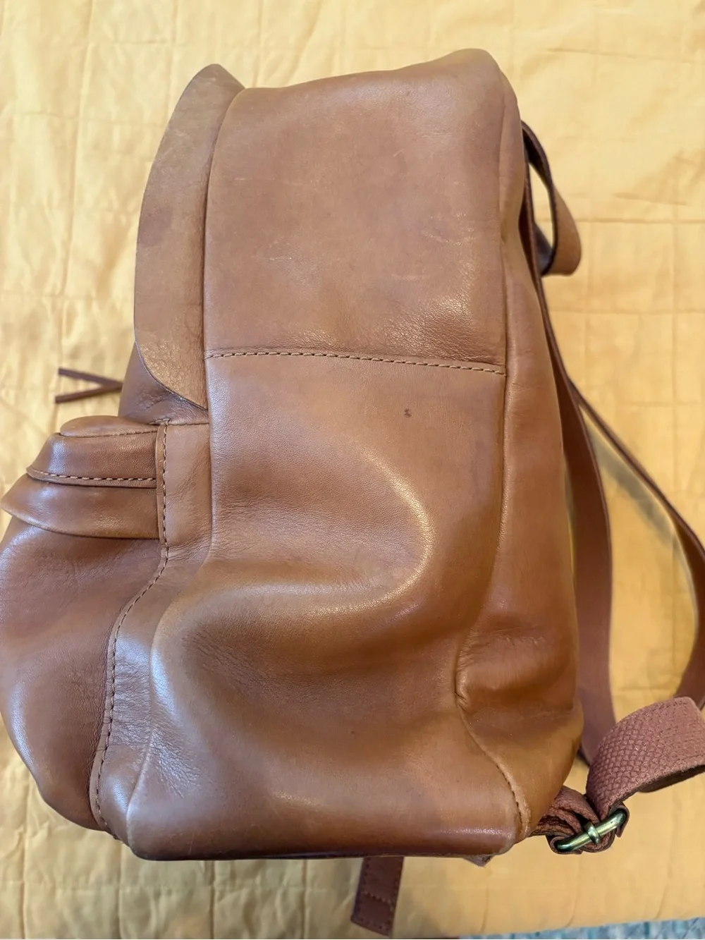 Madewell Cognac Brown Leather Backpack